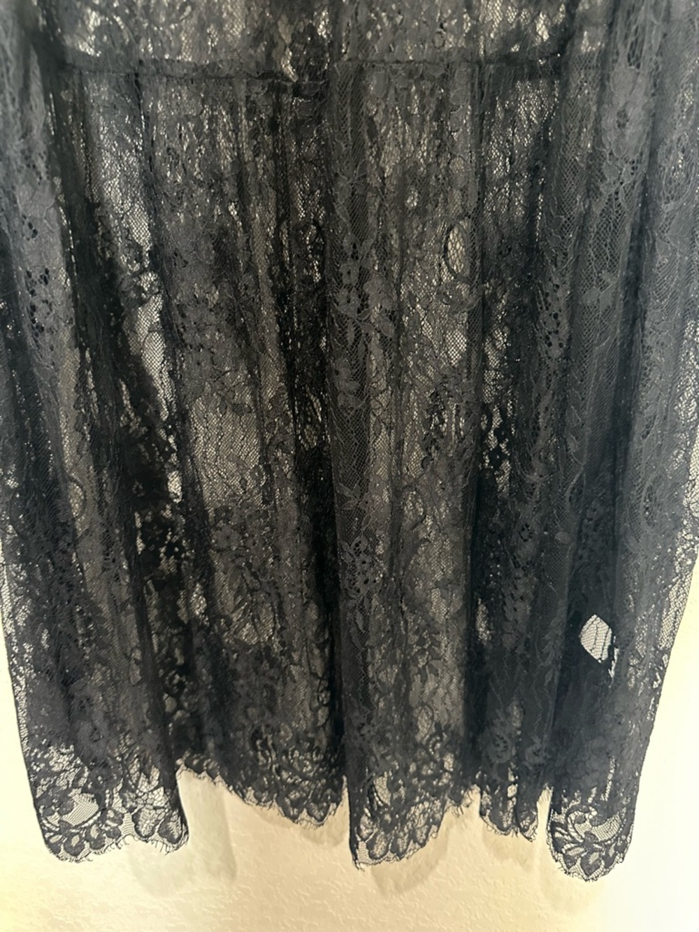 BlackMilk Gossamer Black Lace Sheer Maxi Skirt - Scalloped Hem - XS - Picture 3 of 6